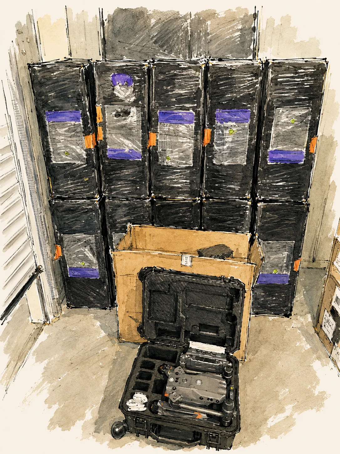 DJI Matrice 30T units in warehouse shipment illustration